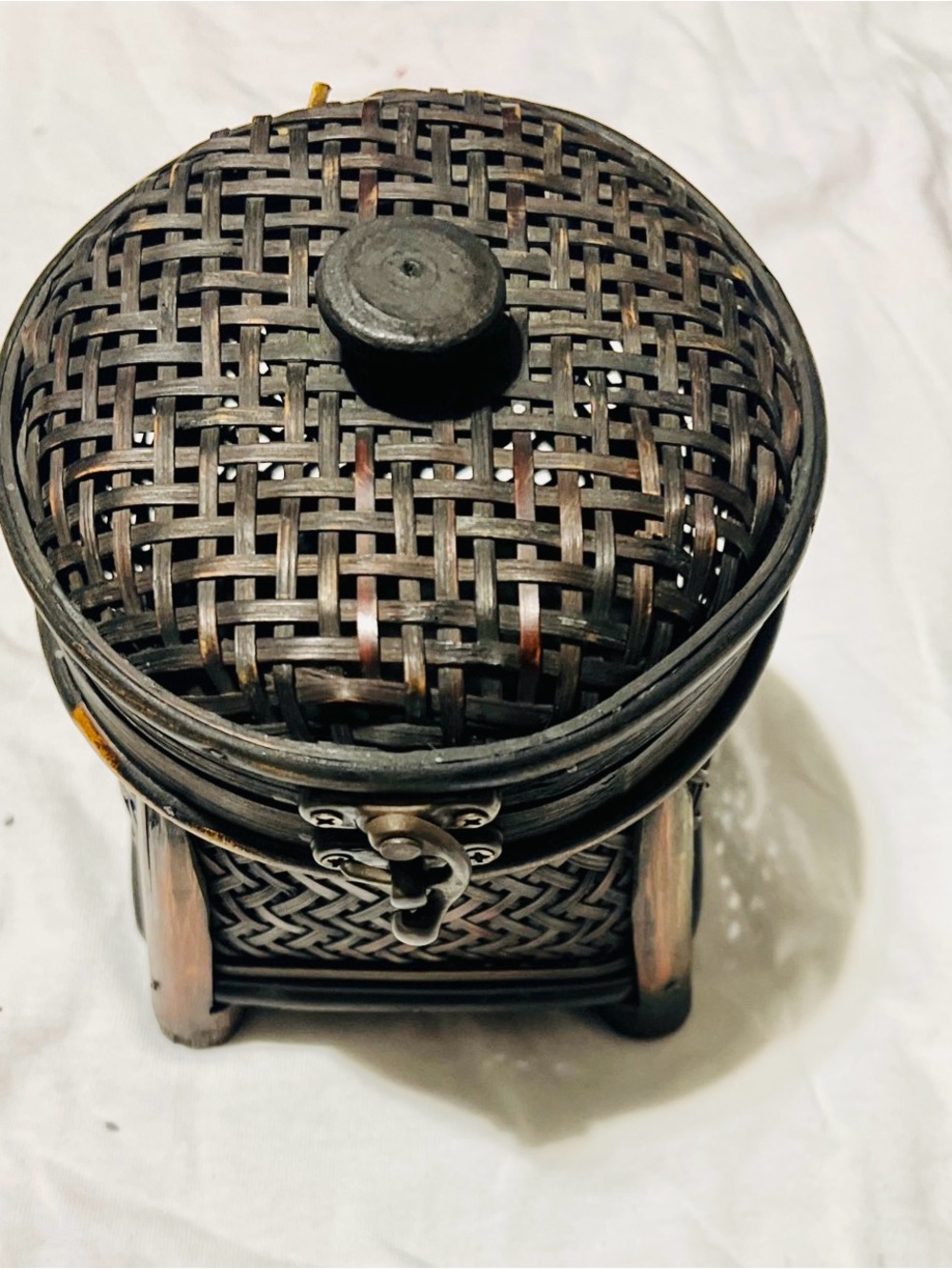 Asian Handmade Woven Rattan Decorative Storage Box - Brown